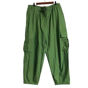 Farm Rio Green Cargo Pants 100% Cotton sz XL